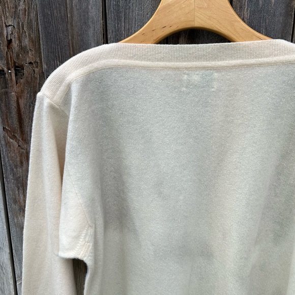 Barrie W. Bill LTD Vintage Color Block Sweater Lambswool Cream Blue M - Picture 9 of 14